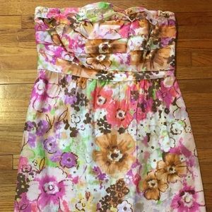 J Crew Strapless Floral Dress- Size 6